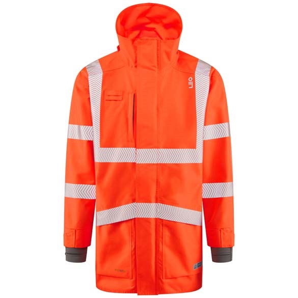 LEO WORKWEAR CLOVELLY ISO 20471 Cl 3 Breathable Executive Anorak