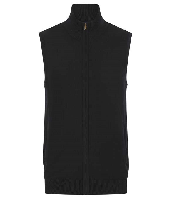 Henbury Sleeveless Zip Through Jumper