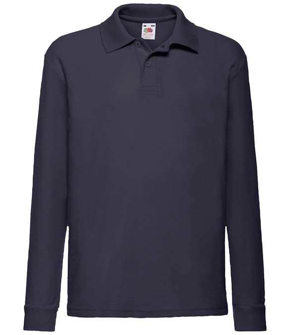 Fruit of the Loom Kids Long Sleeve Poly/Cotton Piqu&#233; Polo Shirt